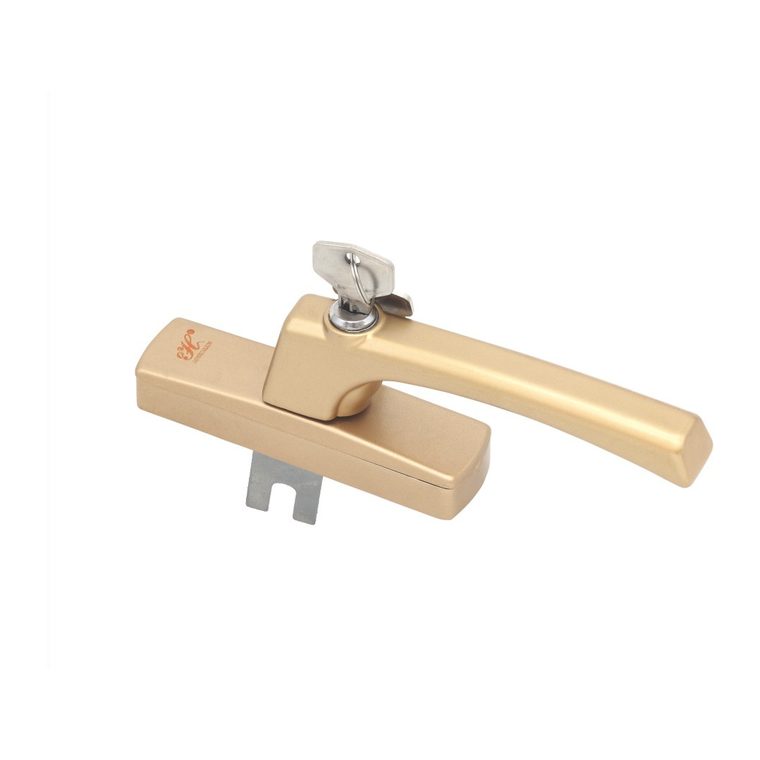 Lever handle with a built-in lock cylinder